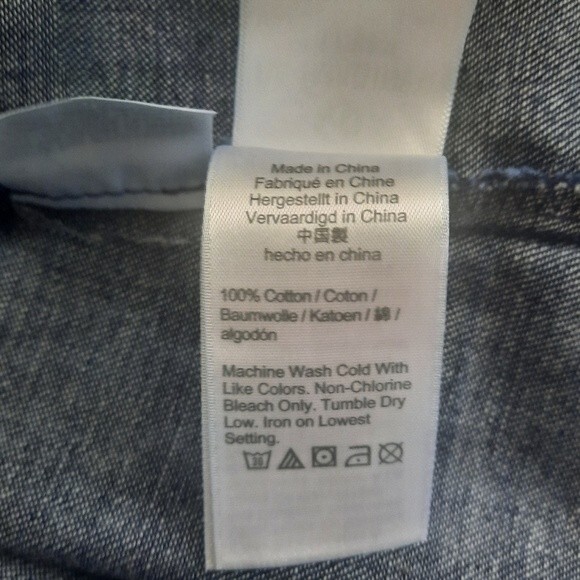 J. Crew Smocked Puff Sleeve Chambray Dress Birch Wash Size Medium - Picture 7 of 10